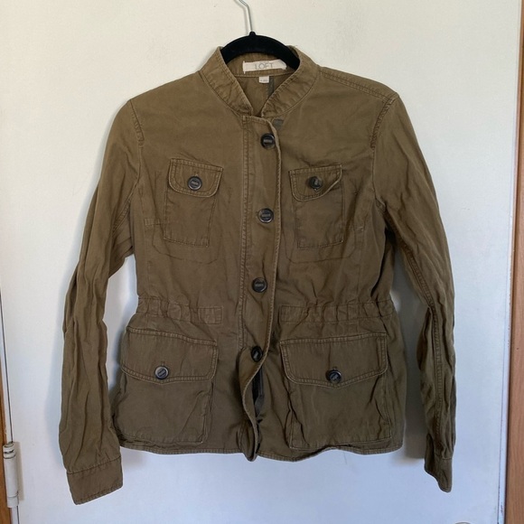 Loft olive cargo/utility jacket medium - Picture 4 of 5